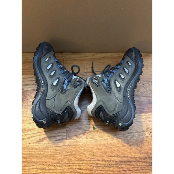 Merrell Kids Size 7.5 Hiking Boots Waterproof Leather & Mesh High Top Gray/Black - Picture 10 of 11